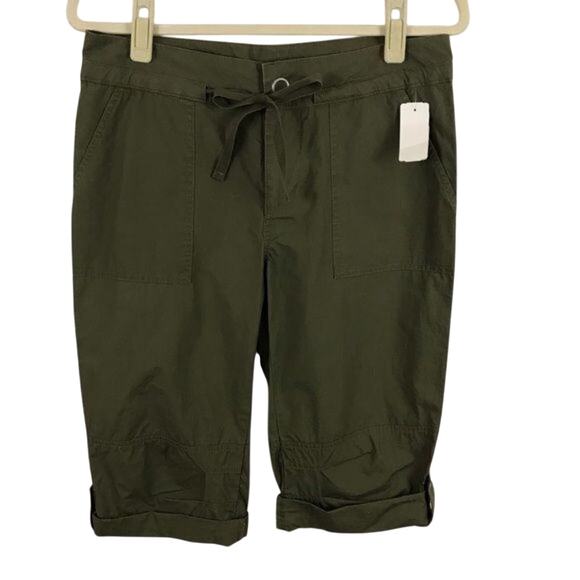 TEK Gear Women’s Olive Green Cotton Capris Size Small NWT - Picture 1 of 9
